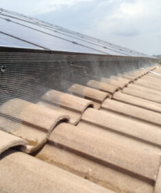 Solar panel pigeon proofing screen